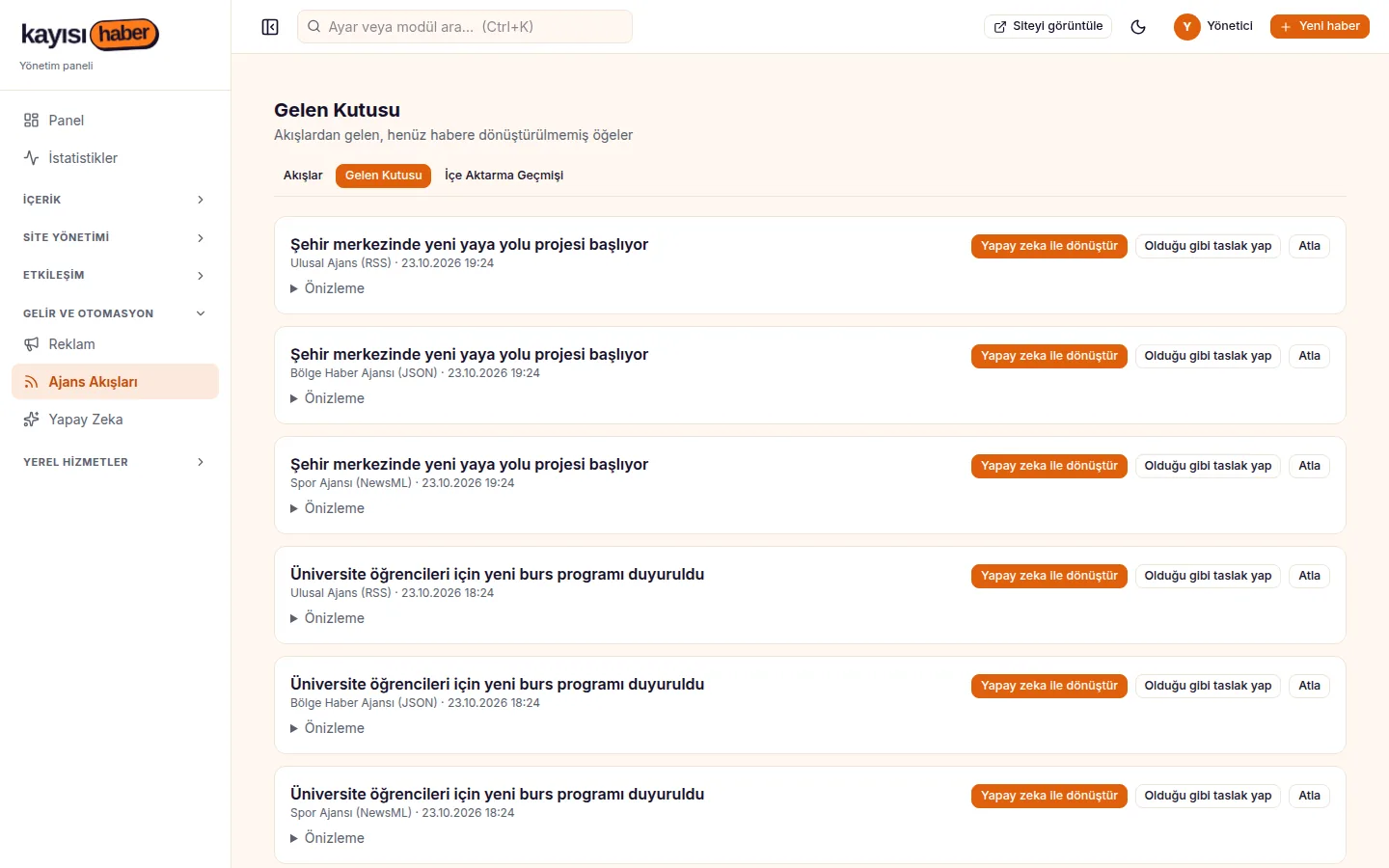Agency inbox with AI rewriting